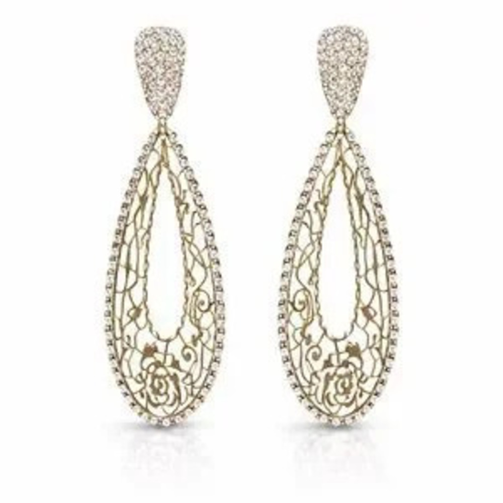 Elegant Gold and Silver Teardrop Earrings